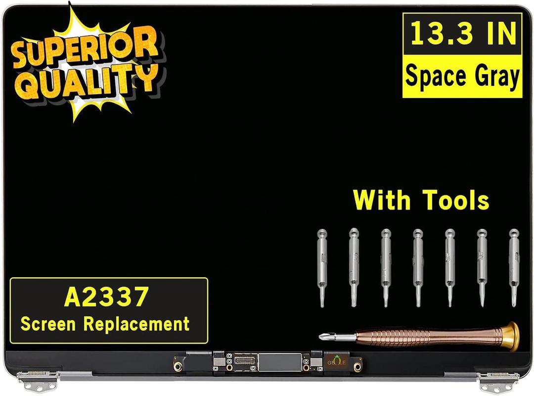 Screen Replacement for MacBook Air A2337 M1 2020 Year EMC 3598 MGN63 MGN93 MGND3 MGN73 MGNA3 MGNE3 Retina Full LCD Display Screen Complete Top Assembly 13.3" 2560x1600 (Space Gray)