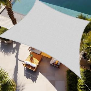 Shade&Beyond Rectangle Sun Shade Sail 06'X10' Permeable Canopy Light Grey for Patio Garden Yard Deck Pergola 