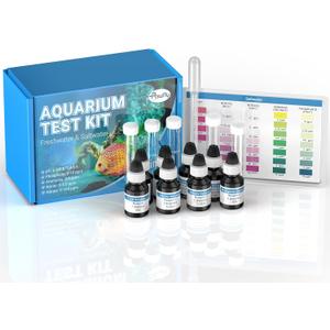 Pawfly 5 in 1 Aquarium Water Master Test Kit, Aquarium Water Test Kit Fish Tank Water Testing Kit for pH Nitrite Nitrate Ammonia & Phosphate, Aquarium Test Kit for Freshwater & Saltwater Fish Tanks
