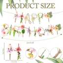 Norme 2 Pcs Wildflower Birthday Party Decorations Banner Metal 3D Flower Happy Birthday Garland Garden Spring Tea Fairy Party Decorations for 16 21st 30th 40th 50th 60th 70th