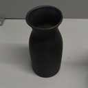 WHJY 6 inch Black Nordic Minimalist Matte Handmade Ceramic Vases, Japanese Zen Stoneware Flowerware, Floral Decorations, for Living Room, Study, Bedroom, Balcony, Bar - Short Black