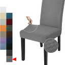 YEMYHOM 6 Packs Latest Checkered Dining Chair Slipcover Parsons Chair Furniture Protector Stretch Chair Covers for Dining Room, Restaurant, Kitchen, Party (Gray)