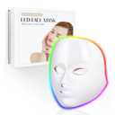 LED Light Therapy Facial Device - 7 Color Photon Skin Rejuvenation Tool for Anti-Aging, White