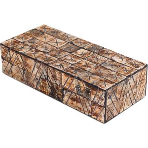 Handicrafts Home Decorative Storage Box 10x4.5  Remote Control Holder, Jewelry Organizer, Modern Decorative Box with Lid, Boho Chic Home Dcor Accent, Vintage Memory Box for Living Room Shelf Dcor (KEPT-PARADOX)