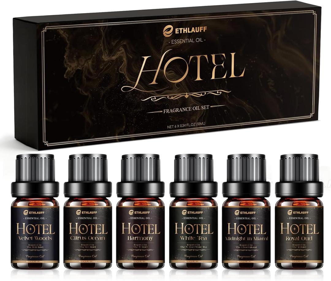 Hotel Collection Diffuser Oil, My Way, Westin, Midnight in Miami, Inspired by The Most Popular 5-Star Hotel Scents, Fragrance Oil Set 6 * 10 ml (0.34 Fl Oz (Pack of 6)
