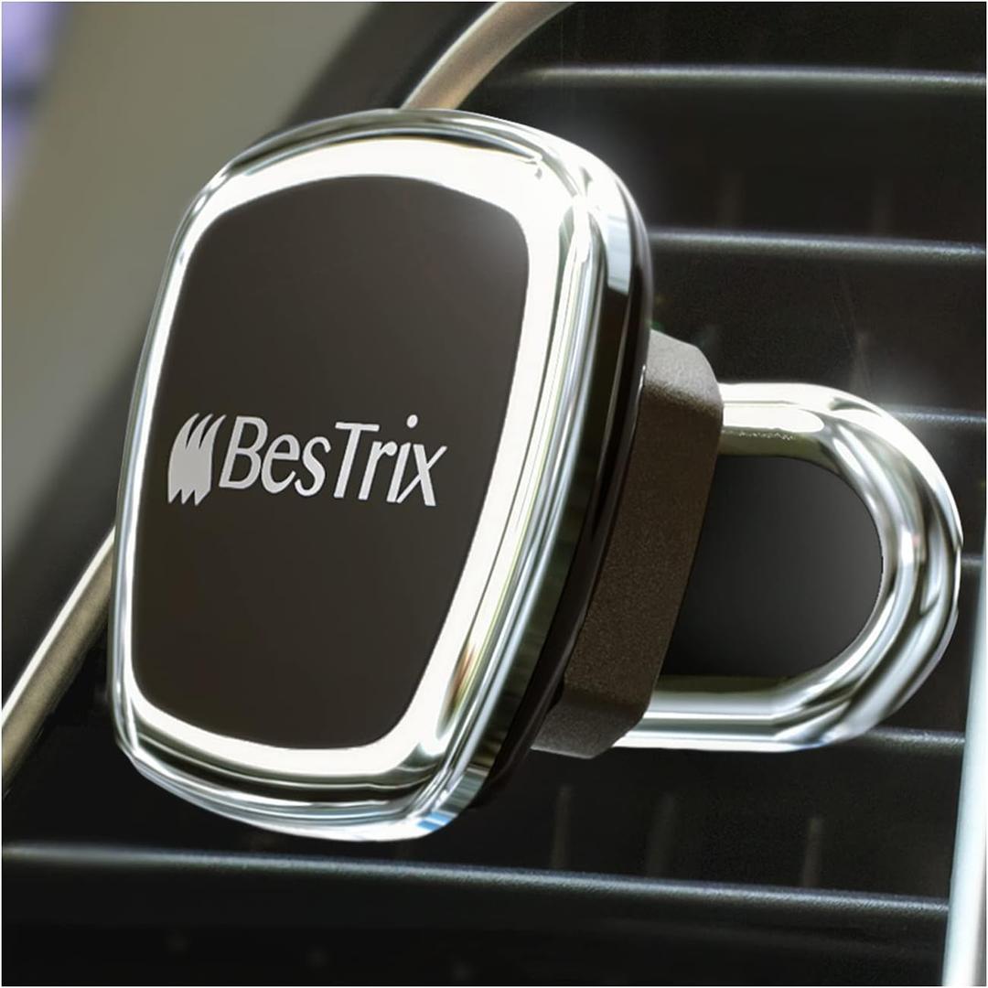 BesTrix Magnetic Phone Car Mount Magnetic Car Cell Phone Holder | Magnet Car Phone Holder Compatible w/ iPhone 12 11 Pro/11 Pro Max/XS/XR/X/8/7,Galaxy S10/S10+/S9/S9 Note & More (Air Vent)