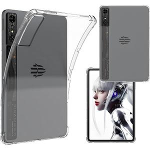 2 x Case Compatible with 10.9 Inch Nubia RedMagic Gaming Pad Pro Tablet, Includes a Screen Protector - Ultra Clear Soft Flexible TPU Cover,Transparent.