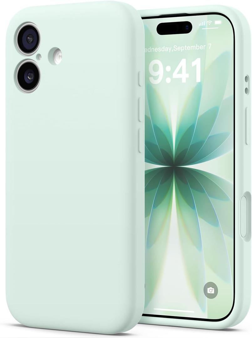 AOTESIER Compatible with iPhone 17 Case, Silicone Upgrade [Full Camera Protection][Integrated Camera Control Button] Shockproof Protective 17 Phone Case with Anti-Scratch Lining, Mint Green (for iPhone 17 (6.3''))