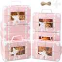 YODYZJ 20Pcs Treat Boxes with Window for Desserts, Candy & Cookies, Mini Suitcase Party Favor Box for Travel Theme Party Decor and Gift Giving,（Pink, 9 x 6 x 2.5 Inches ）