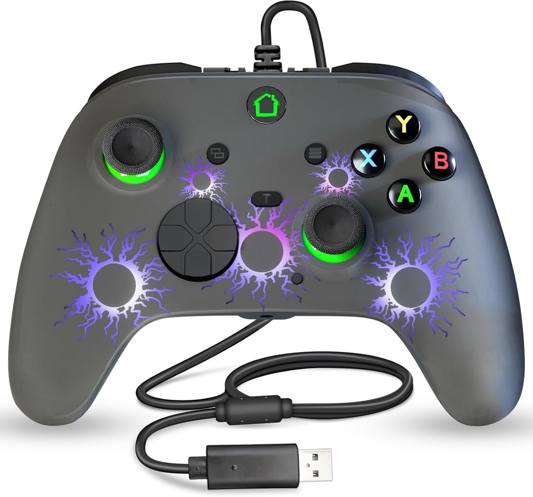 SWVOE [Upgrade by self] Gaming Controller for X-one/X/S/Series, Wired Controller capability with PC and Steam Platforms, Customized Controller with Turbo Function, Programmable Buttons and RGB Light