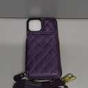 Bocasal Crossbody Wallet Case for iPhone 16 Pro Max, RFID Blocking PU Leather Zipper Handbag Purse Flip Cover, Kickstand Folio Case with Card Slots Holder Wrist Strap Lanyard 5G 6.9 Inch (Dark Purple)