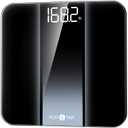 RunStar Digital Bathroom Scale for Body Weight with High Precision, Clear LED Backlight Display, Accurate Scale with 6mm Tempered Glass, 400lb, Silver (11 x 11 inches)