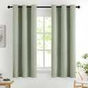 MIULEE Room Darkening Curtains Thermal Insulated Drapes Solid Window Treatment Set Grommet Top Light Blocking Blackout Curtain for Living Room/Bedroom 2 Panels 42 x 63 inch Sage Green