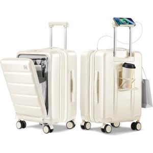 ISLAND ELEPHANT 20IN Expandable Carry On Luggage-Milky White