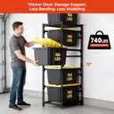DYNALOAD 740lb 27 Gallon Tote Storage Rack, Heavy Duty 5-Tier Bin Organizer