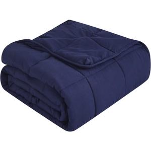 Topcee Weighted Blanket for Adults (15 lbs, 60" x 80") Queen Size Soft Cooling Heavy Blanket Sleeping, Apply to 130-160 lbs Body, Thick Breathable Blanket with Glass Bead, Easy Care (01-navy Blue)