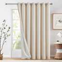 jinchan Lined Curtains 90 Inches Long for Living Room Darkening 1 Panel, Light Filtering Beige Curtains Patio Doors Extra Wide 100 Inch Non-See-Through Privacy Room Divider Grommet Drapes 100" Wide