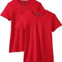 Gildan Women's Softstyle Cotton T-Shirt, Style G64000l, Multipack (Large, Red (2-pack))