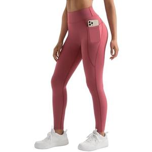 MOOSLOVER Women Workout Leggings with Pockets Compression Runnings Yoga Pants High Waisted Tummy Control Athletic Leggings, M
