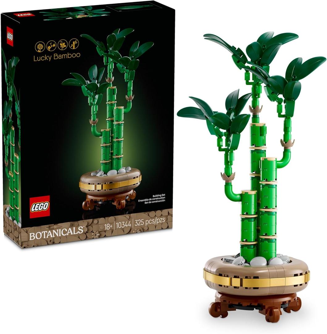LEGO Botanicals Lucky Bamboo Building Set - Artificial Plant for Indoor Home Dcor, Adults Ages 18+ - Fake Plant Decoration for Table, Desk, Office - Gift for Birthdays - 10344