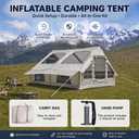 Inflatable Tent for 6-8 Person with Skylight, 2 Rooms | 4 Season, Camping, 2 Room Layout, Skylight Window, Large Capacity, Hand Pump, 420D Oxford Waterproof, 5-Min Quick Setup