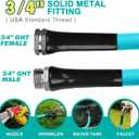 Garden-Hose 150ft x 5/8 in Heavy Duty, Lightweight and Flexible Water Hose, Burst 600 psi, Kink-less Hybrid Rubber Hose for Backyard, 3/4'' Solid Metal Fittings for All Your Watering Need