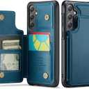 Vinich for Samsung Galaxy S25 Wallet Case with Card Holder, RFID Blocking Credit Slots Kickstand Shockproof Phone Cover Fit for Galaxy S25 6.2" Blue