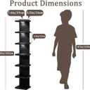 7 Tier Wall Shelf with LED Lights Lack Shelf for Room Collection, Black, 5.5"D x 7.4"W x 40"H