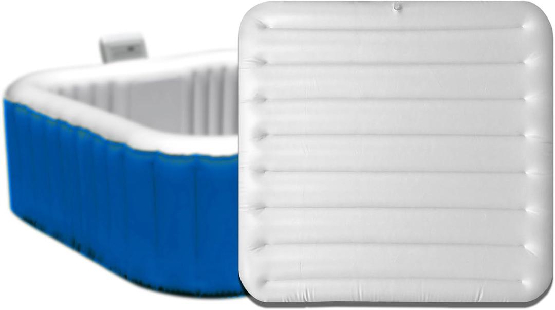 Inflatable Hot Tub Cover for Square Hot Tub Spa Cushion Support, Universal 57x57in Inflatable Cover Square Top Lid, Dustproof Rainproof Insulated Energy Saving LidSpa Covers for Hot Tub, Gray