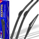 3 wipers Replacement for 2014-2021 2022 2023 Nissan Rogue/2013-2021 Pathfinder, Windshield Wiper Blades Original Equipment Replacement - 26"/17"/12" (Set of 3) U/J HOOK Windscreen wipers