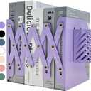 Kingsmile Book Ends, Adjustable Bookends for Shelves, Metal Bookends for Heavy Books, Book Stopper Organzier with Pen Holder for Desk, Kids Room, Office, Classroom, Library, Study Room(Purple)