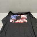 Ice Hockey Vintage American Flag Long Sleeve T-Shirt (Black, XXL)