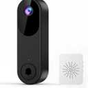 ZEOINE Doorbell Video Camera Wireless with Chime, Live View, Night Vision, 2Way Audio, Battery Powered doorbell Camera, Optional Cloud Storage, 2.4GHz WiFi Only