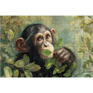 1000 Pieces Jigsaw Puzzle for Adults Kids Monkey Gorilla Intellectual Decompressing Educational Fun Game Puzzle Collectibles DIY Toys for Family Friends Activities