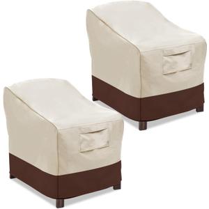 Vailge Patio Chair Covers, Lounge Deep Seat Cover, Heavy Duty and Waterproof Outdoor Lawn Patio Furniture Covers (2 Pack - Large, Beige & Brown)
