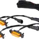Car Front Grille LED DRL Small Yellow Light Grille Lamp Kit LED Daytime Running Light(Yellow shell-yellow)