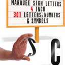 Houseables Marquee Letters, Sign Letters, Marquee Sign, Markee, Plastic, Acrylic, Changeable, for Outdoor Board, Letterboard, Church, Restaurant, 4 Inch Character on 5 Panel, 301 PC with Numbers (Red/Black)