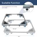 SPACECARE Mini Fridge Stand Mobile Roller, Adjustable Furniture Dolly with 4 Locking Wheels, Heavy Duty Washing Machine Base, Universal Appliance Pedestal for Dryer and Refrigerator- Grey