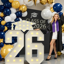 2026 Graduation Party Decorations, 4FT Light Up Number 26 for Graduation Decorations 2026, Graduations Marquee Light Up Numbers 4 Feet Tall, White
