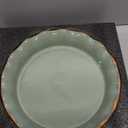 SIDUCAL Ceramic Pie Pan for Baking[10.5 inch],Reusable NonStick Ceramic Pie Plate with Ruffled Edge,Deep and Fluted Pie Dish for Apple Pie,Quiche,Pot Pies, Tart, etcGreen