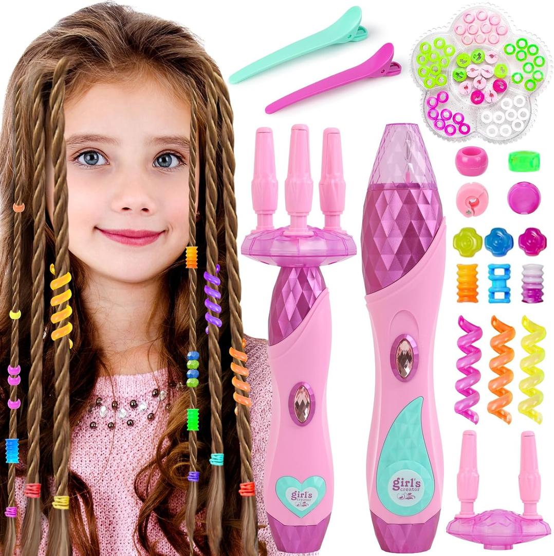 Yoloflix Hair Braiding Machine, Hair Salon Toys for Girls with Braider, Beads, Wig & Accessories, Kids Hair Styling Tool Toy Set, Christmas Birthday Toys Gifts for Girls