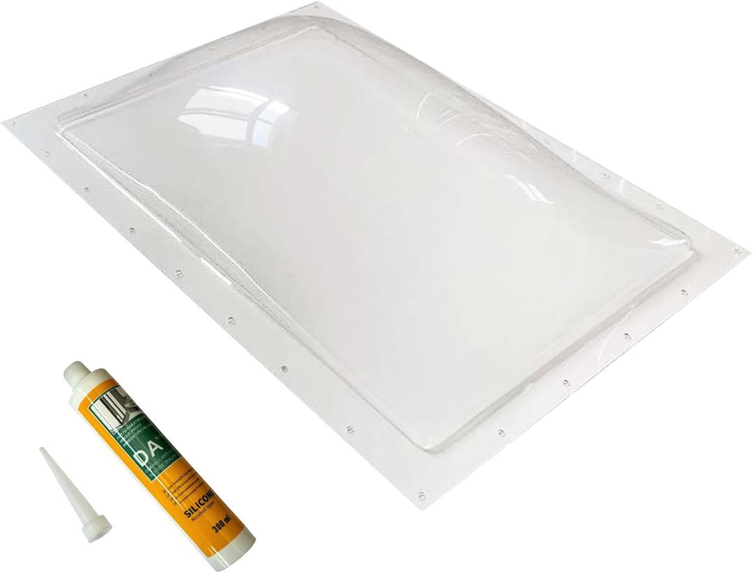 SL1422C 18"x26" OD Thick RV Skylight Replacement for 14" x 22" Skylight Outer Dome Opening Travel Trailer RV Camper Truck with Lap Sealant (Clear)