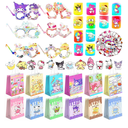 ZXYZXYZZ 98Pcs Cute Party Favors,Kawaii Birthday Party Supplies include Goodie Bags,Spring Rainbows,Party Glasses,Button Pins,Stickers,Cute Goodie Bags Stuffers,Classroom Prizes