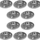 1/2" Mini Flange Fitting, PIPE DECOR Black Malleable Iron Fittings Fit Standard 1/2 Inch Pipes, Nipples and Fittings, Build Vintage DIY Furniture, 10 Pack
