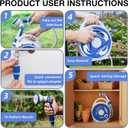 Retractable Garden Hose Reel, Home Hose Reel with10 Patterns Spray Nozzle, Adapts to standard US hose plugs, for Garden Watering, Floor Cleaning, Pet Cleaning, etc (50FT)