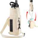 CONTAIL 2 in 1 Water Bottle Carrier Bag for 30/40 oz Tumbler with Handle/no Handle, Bottle Pouch Holder with Adjustable Shoulder Strap, Multifunction Accessories Pocket & Carabiner