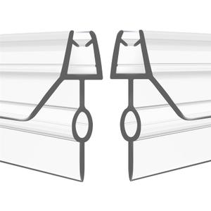 2-Pack Frameless Shower Door Bottom Seal (1/4'' X 39'') Clear Glass Shower Door Seal Strip Shower Door Sweep can Covers up to 22mm Gap - Stop Leaks
