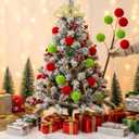 Pinkunn 6 Pcs Furry Christmas Picks, 12" Christmas Tree Decoration Plush Berry Stems Xmas Ornament Artificial Branches for Tree Topper Holiday Wreath Crafts Home Decoration(Red,Green)