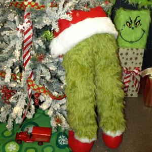 Christmas Elf Body Furry Green Head/Arm/Legs for Tree Decorations, Tree Topper, Ornaments, Party (Elf Legs)