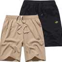 Vcansion 2 Pack Men's Outdoor Lightweight Hiking Shorts Quick Dry Sports Casual Running Shorts with Pockets (S)